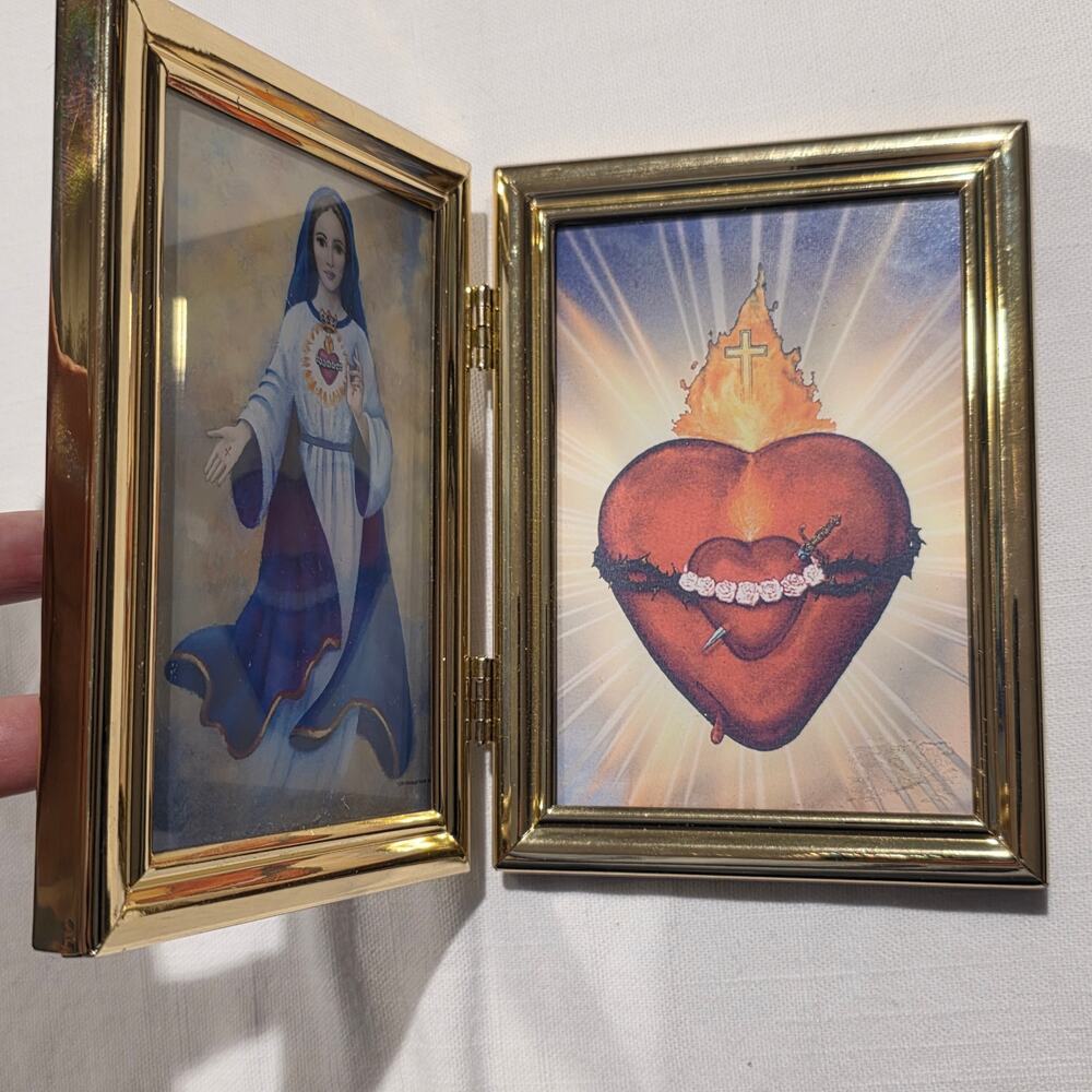 Sacred Heart Gold Framed Religious Art Picture 9" x 6" - Picture 6 of 8
